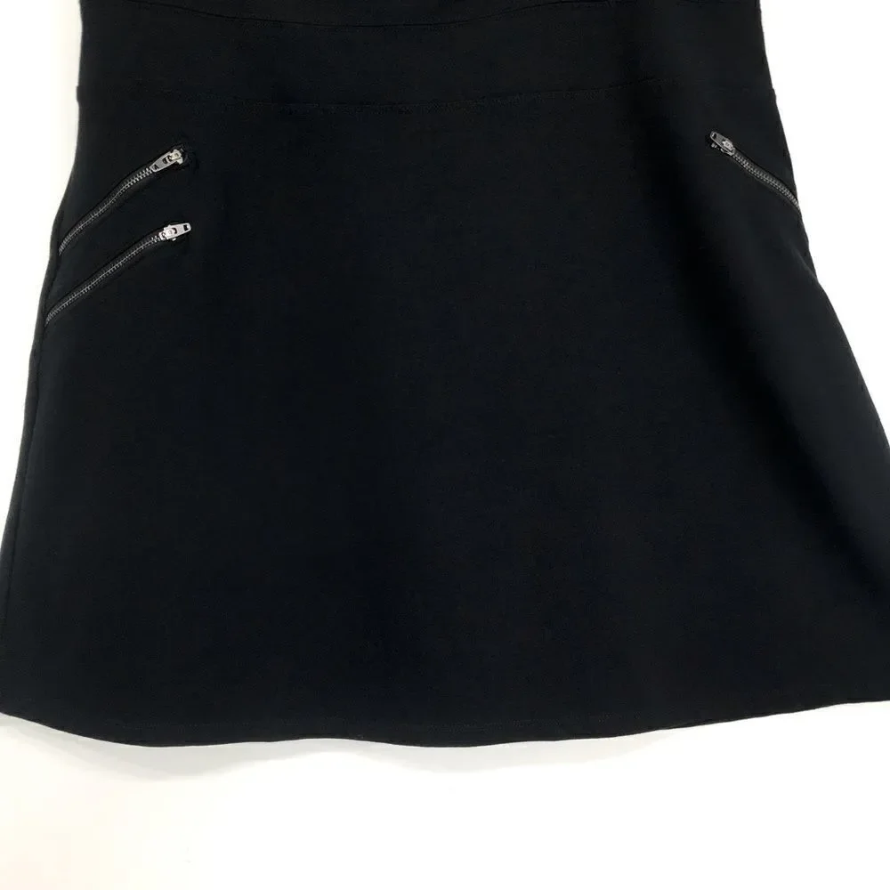 Athleta Black Triple Pocket Zipper Athleisure Athletic Casual Sporty Skirt